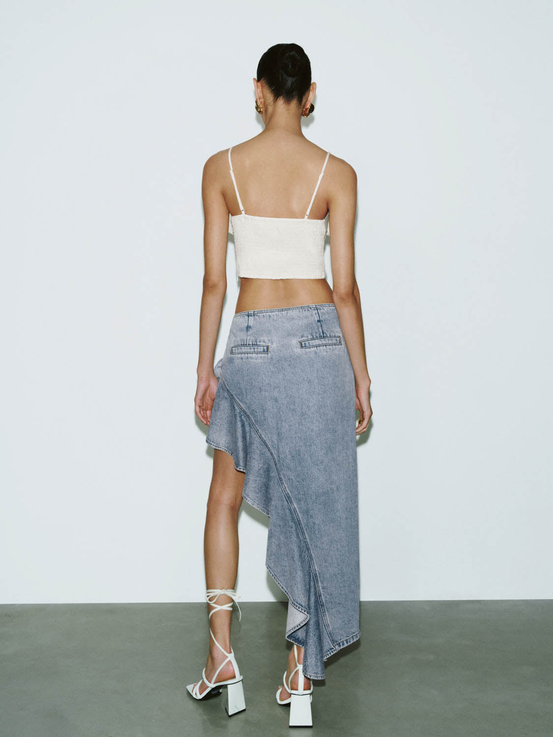 Irregular Hem Denim Skirts