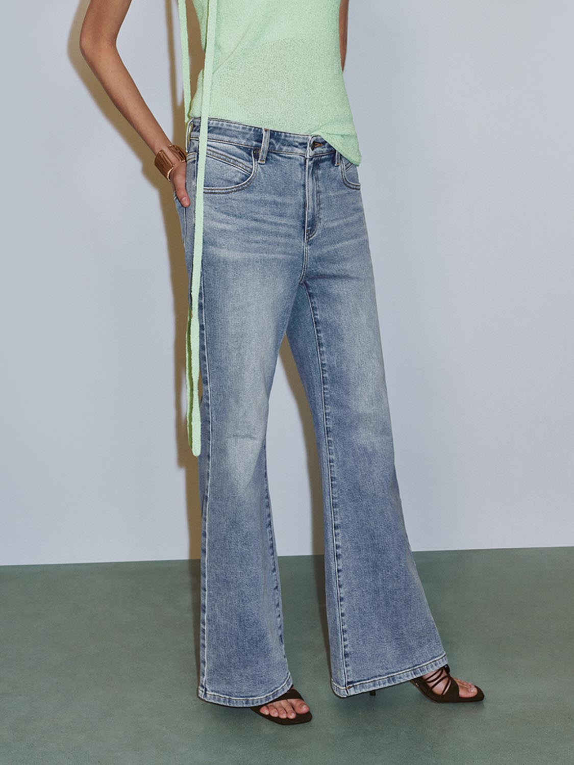 Flared Leg Denim Jeans