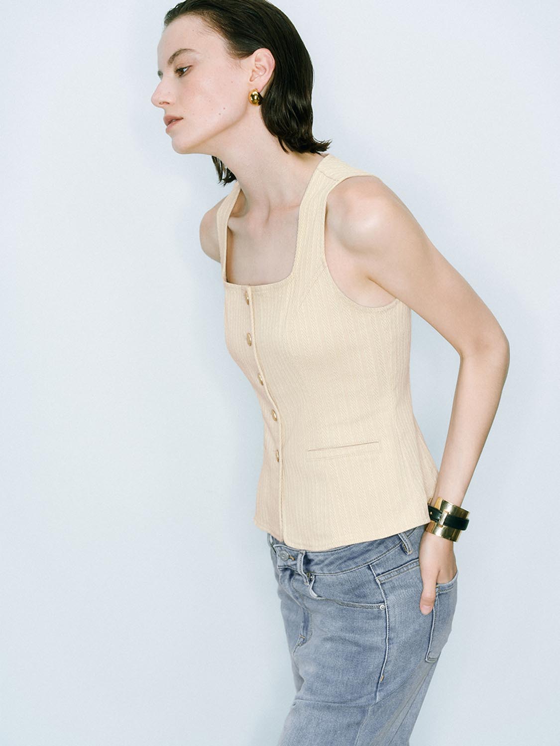 Denim Sleeveless Tops