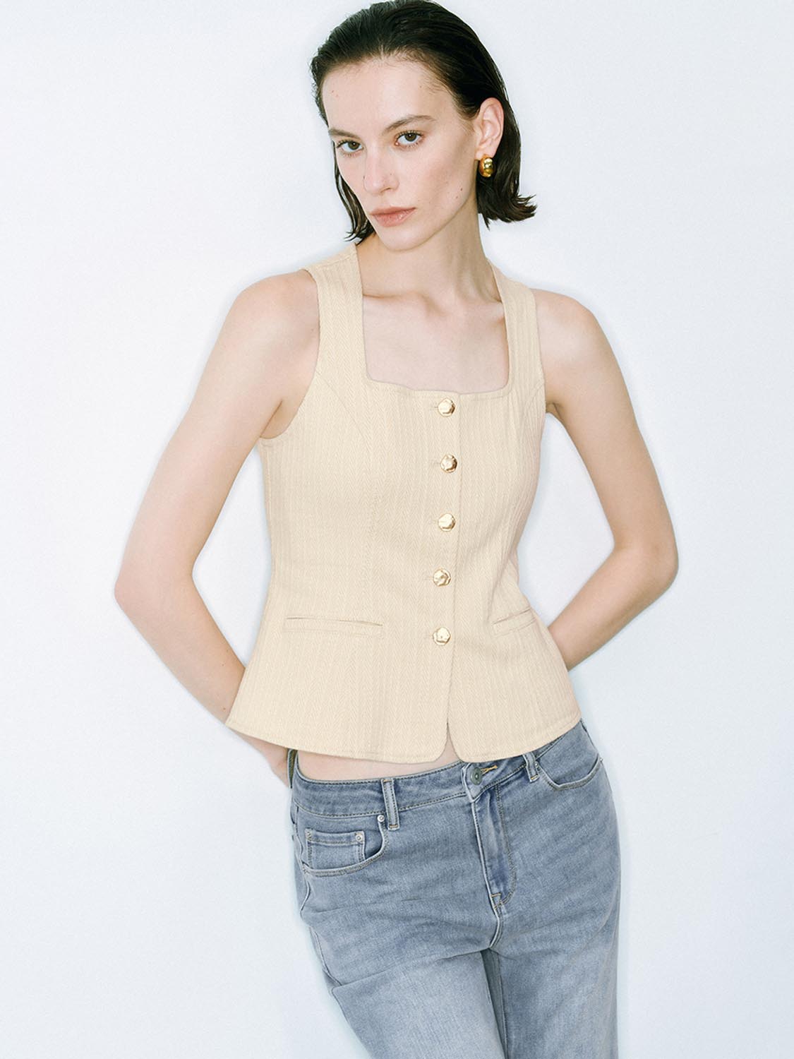 Denim Sleeveless Tops