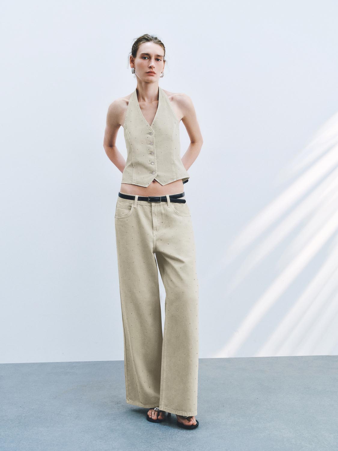 Denim Halter Neck Waistcoats