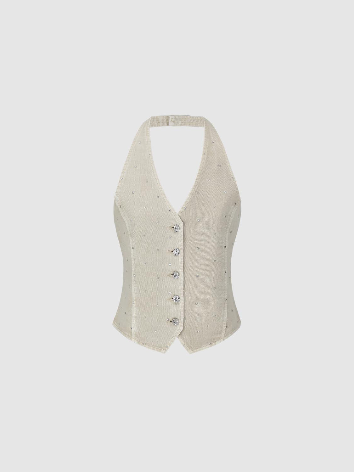 Denim Halter Neck Waistcoats