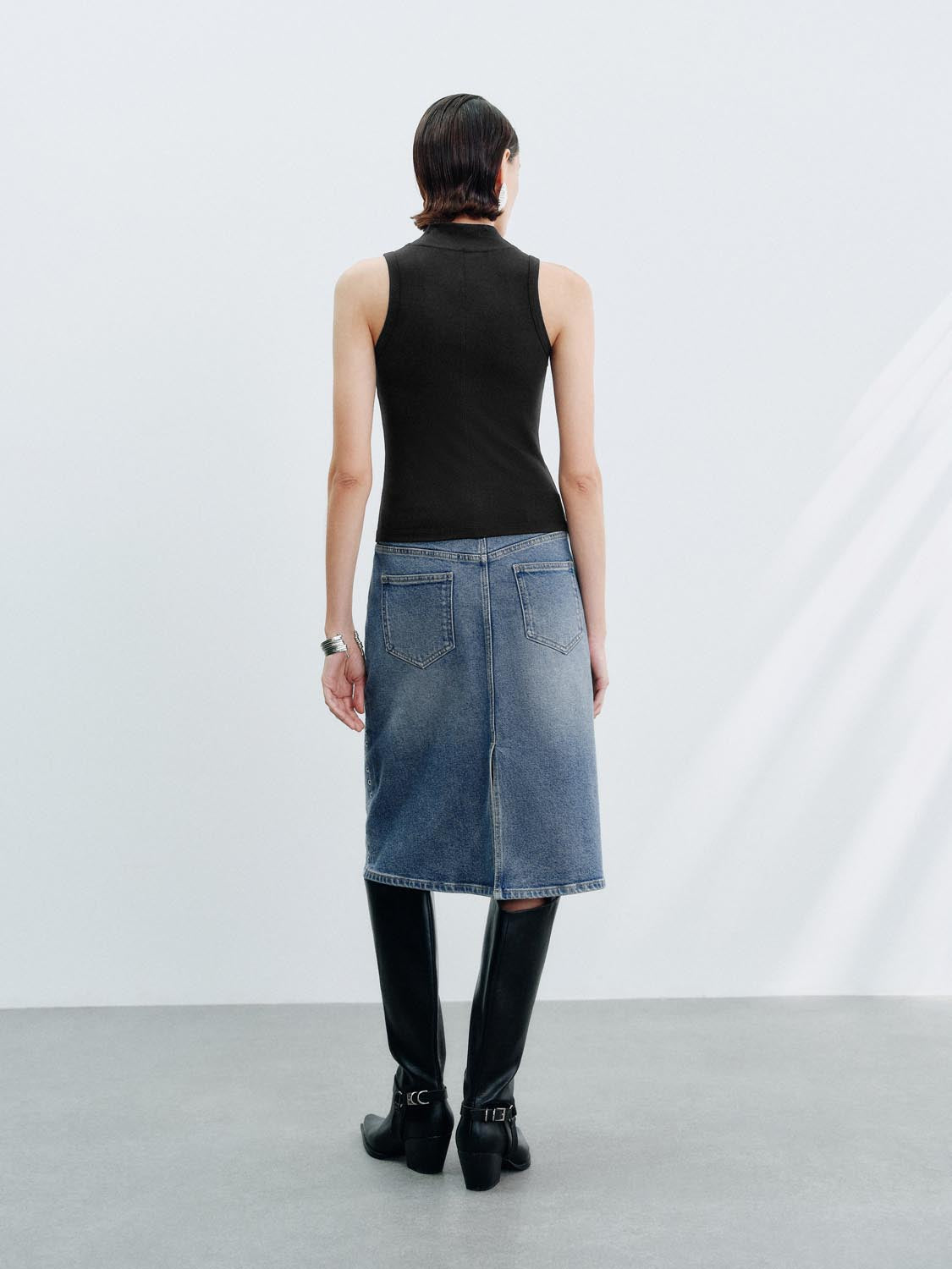 Denim Midi Skirts