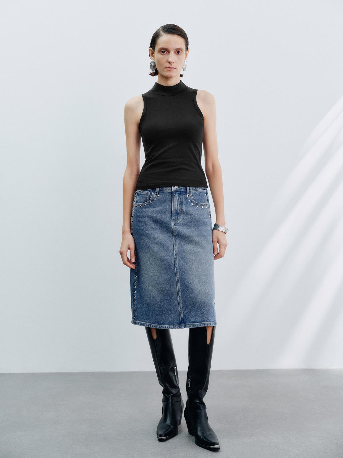 Denim Midi Skirts