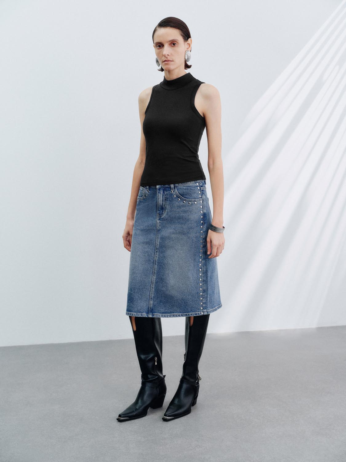 Denim Midi Skirts