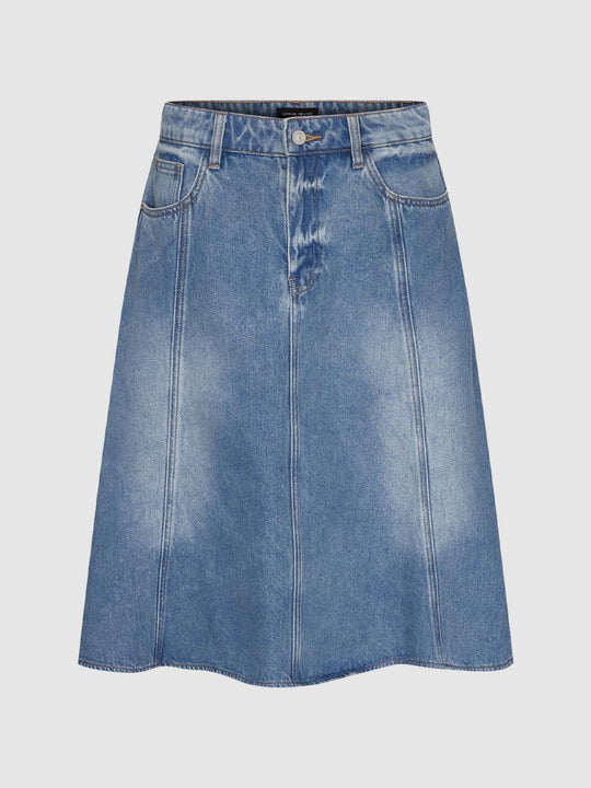 Circle Denim Midi Skirts