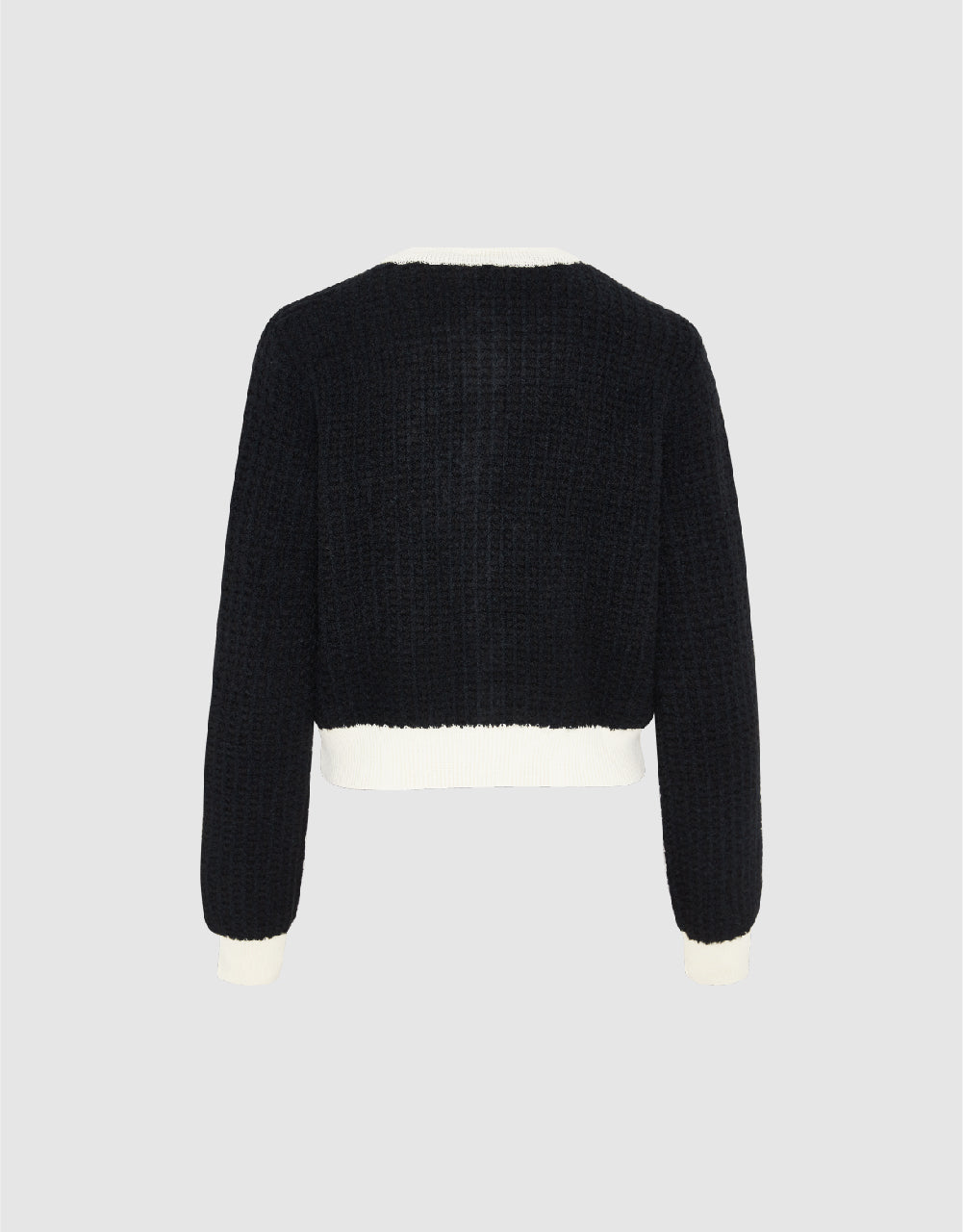 Crew Neck Knitted Cardigan