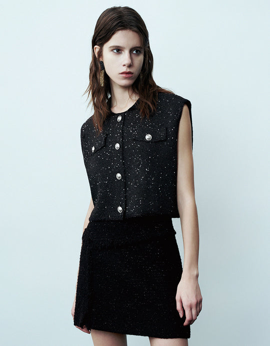 Crew Neck Knitted Waistcoat