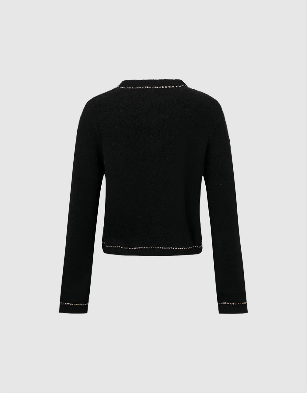 Crew Neck Knitted Cardigan