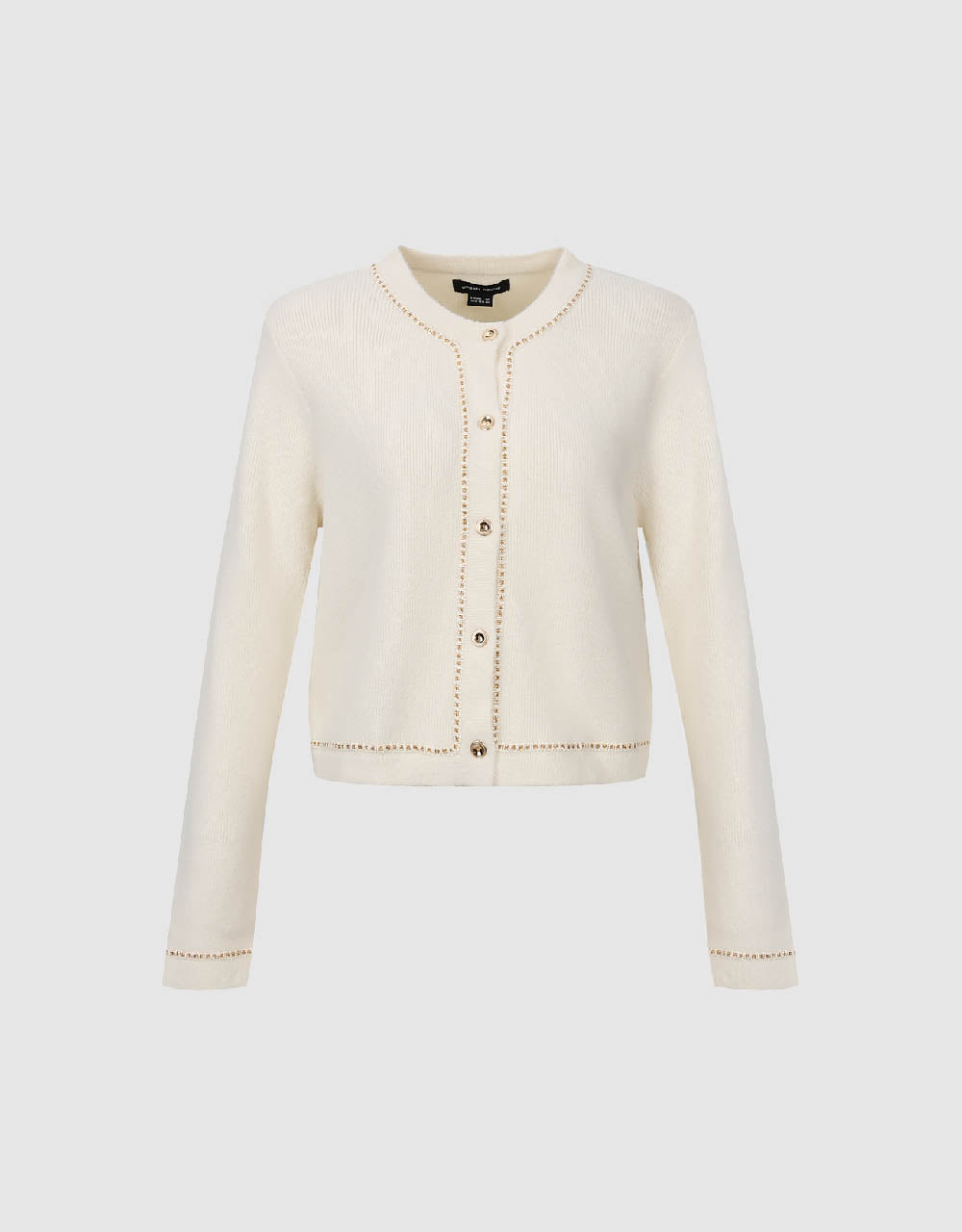 Crew Neck Knitted Cardigan