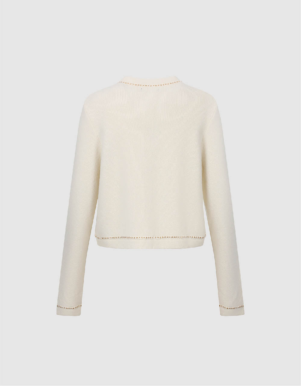 Crew Neck Knitted Cardigan