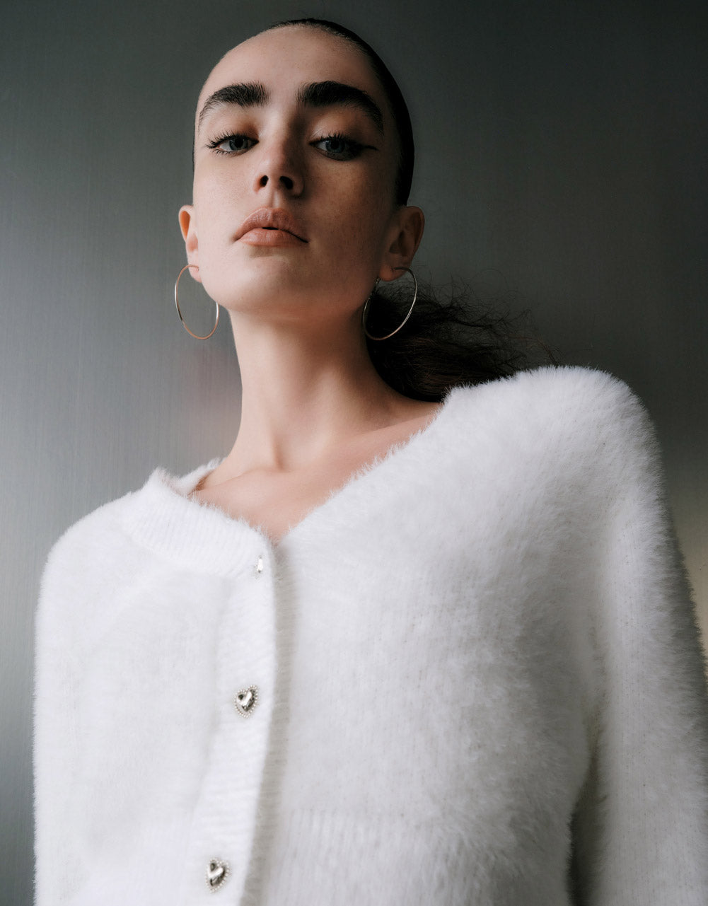 Faux Pearl Decor Cardigan
