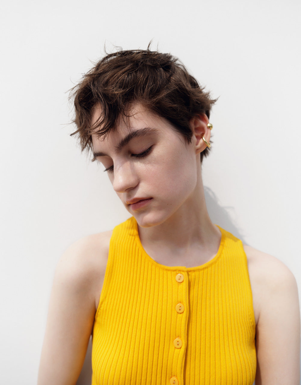 Button Up Sleeveless Knitted Top