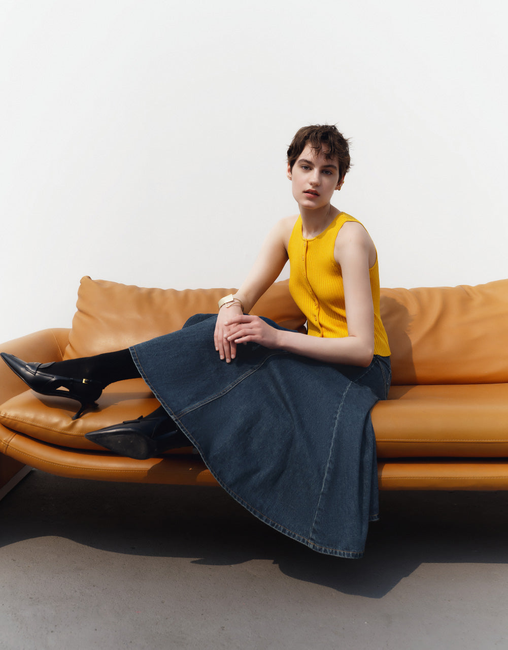 Button Up Sleeveless Knitted Top