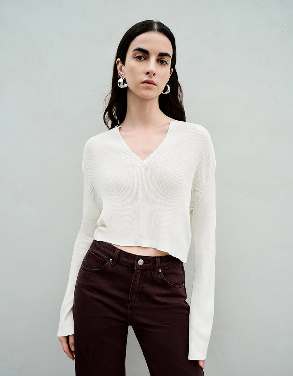 V-Neck Knitted T-Shirt
