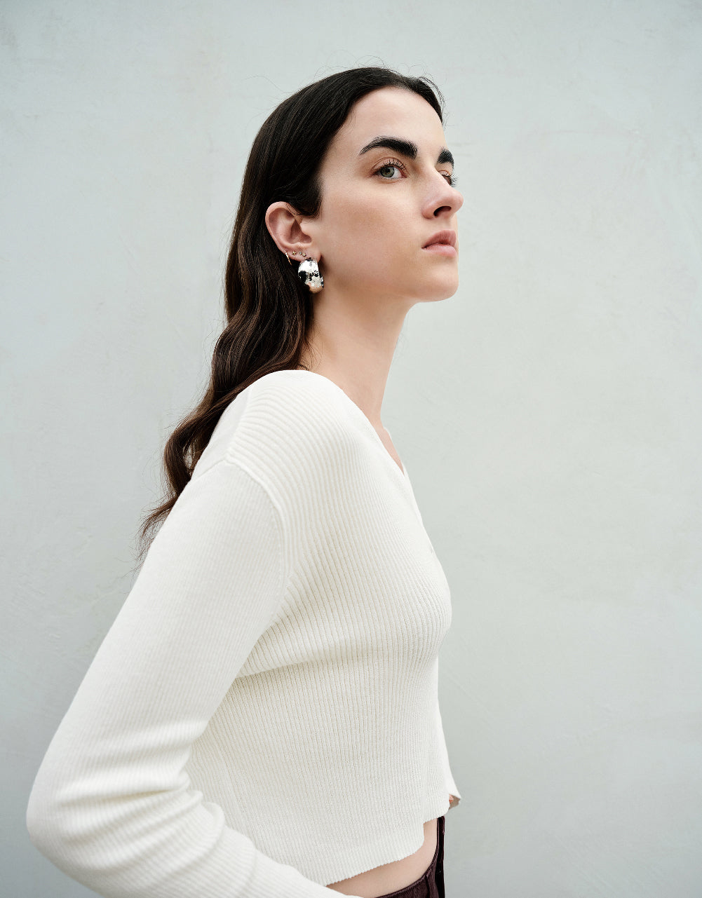 V-Neck Knitted T-Shirt
