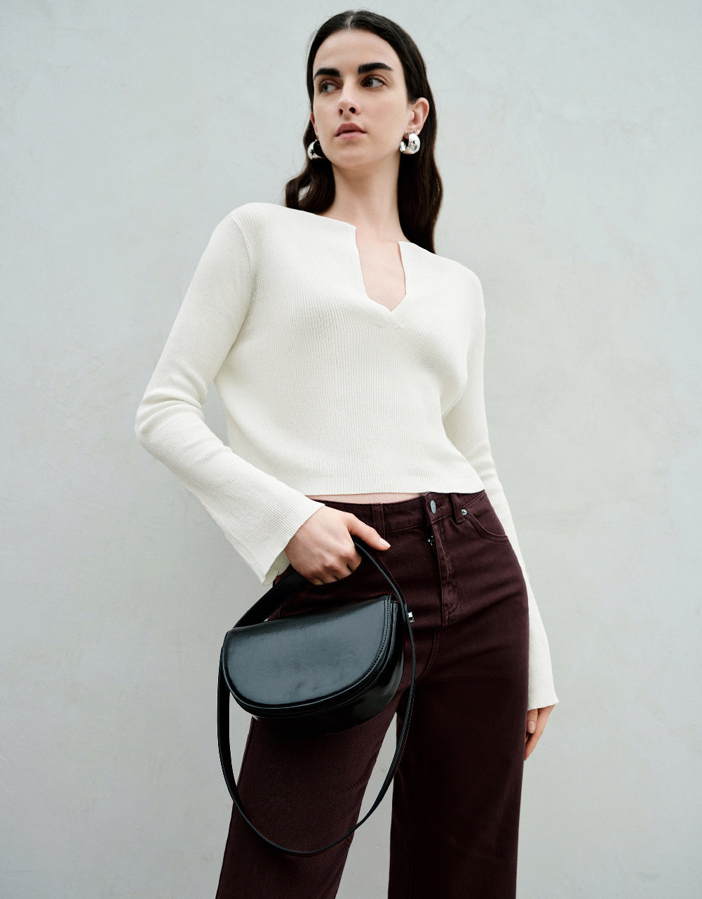 V-Neck Knitted T-Shirt