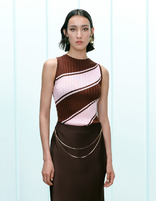 Striped Knitted Vest