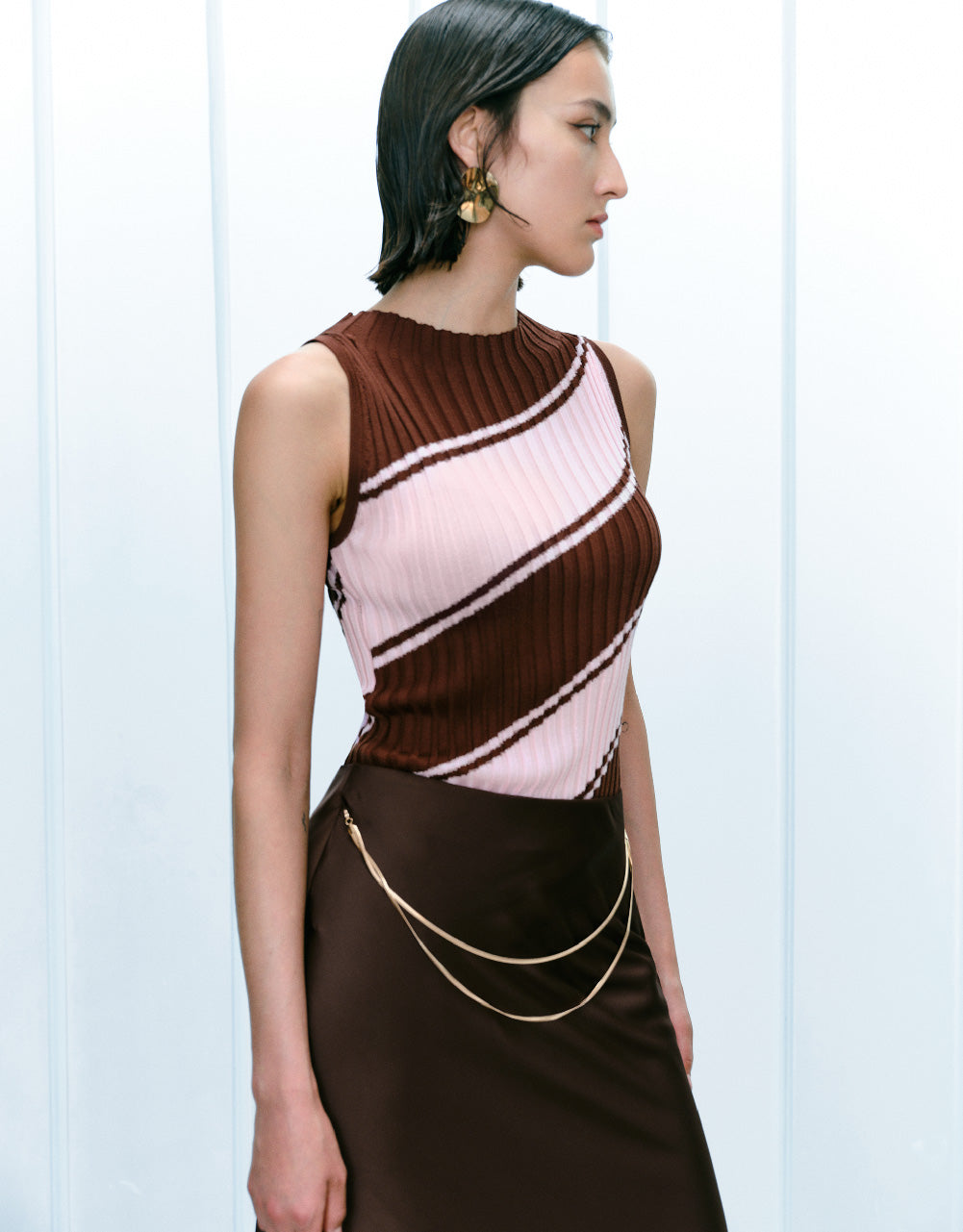 Striped Knitted Vest