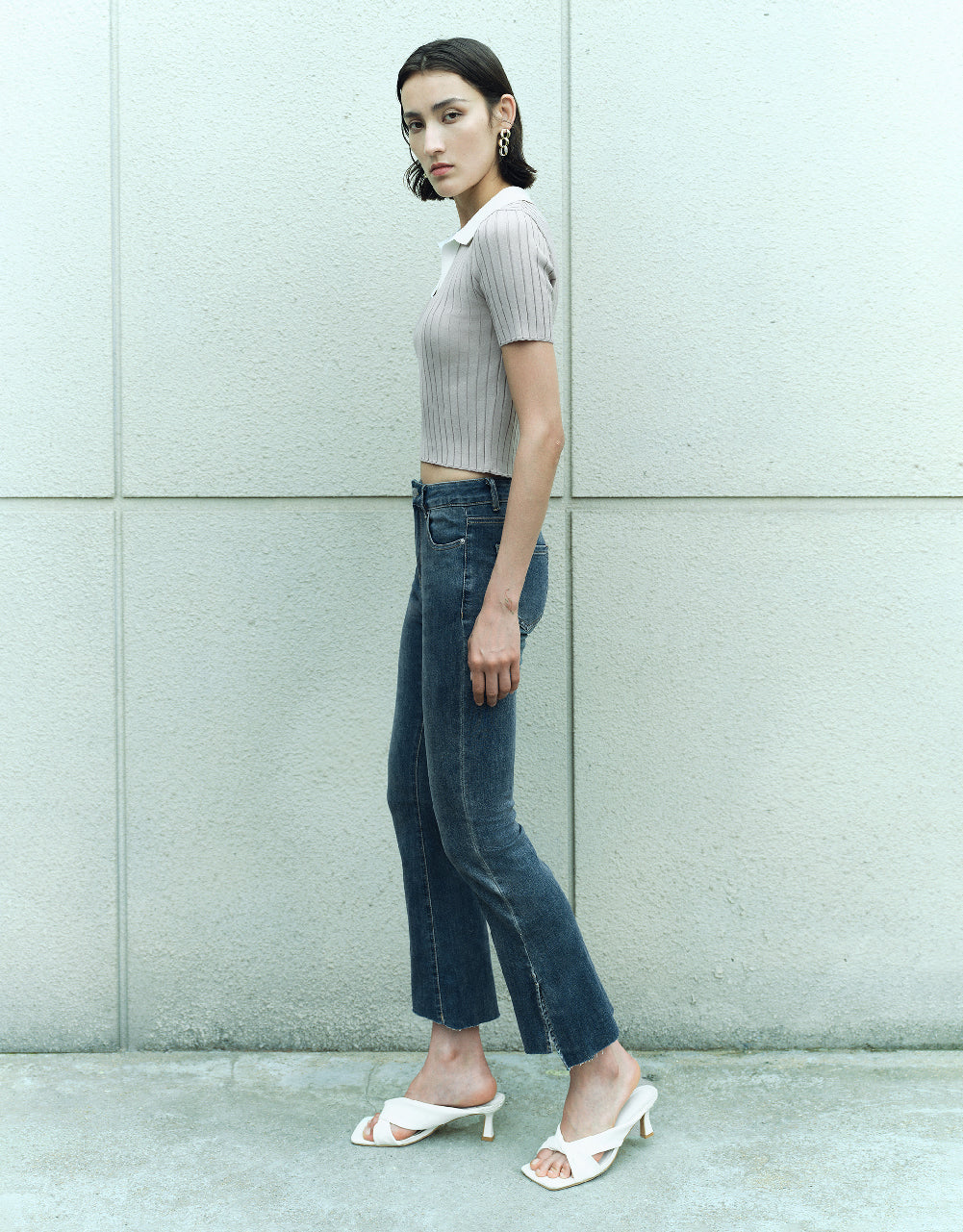 Straight Knitted Polo T-Shirt