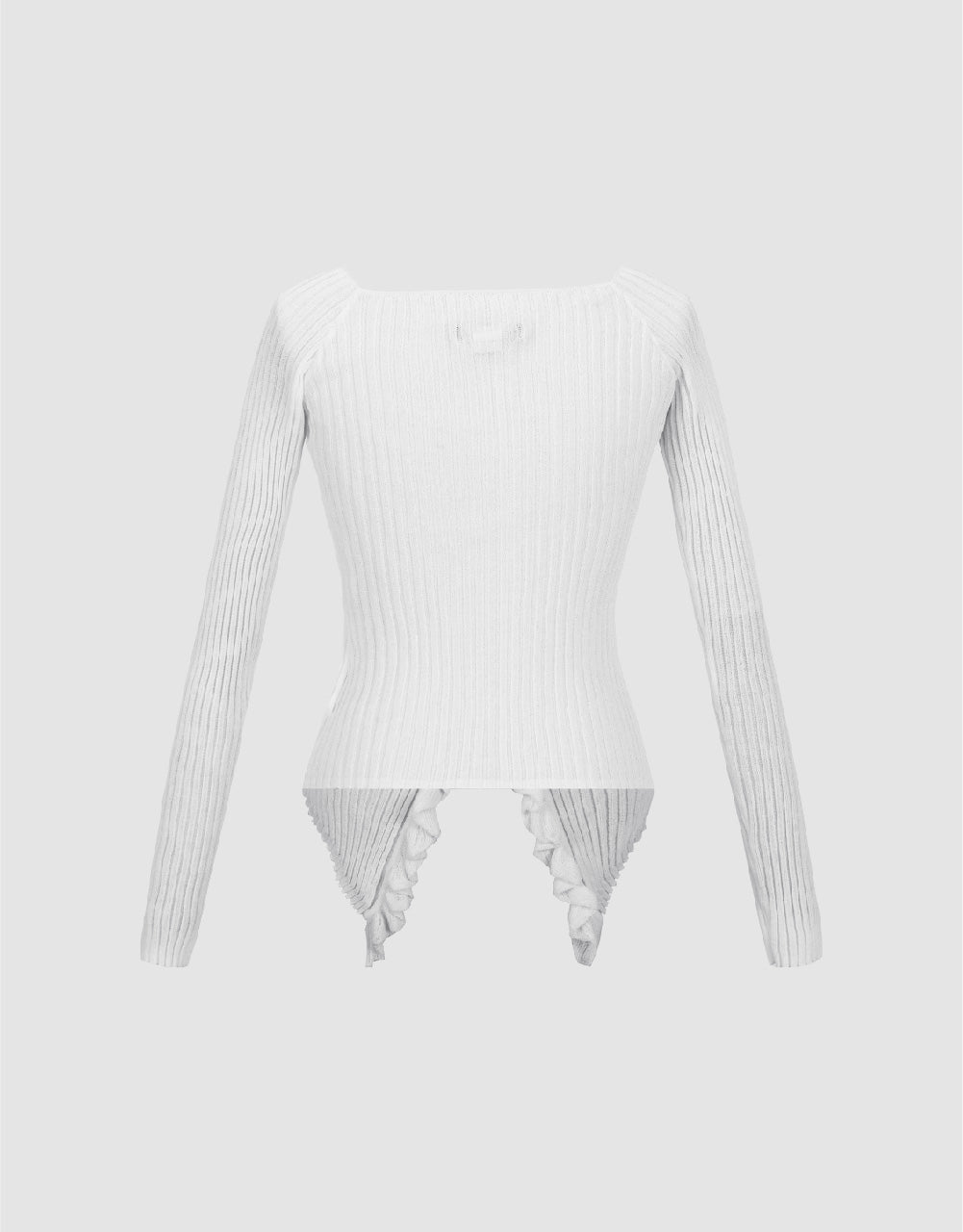 Frill Trim Knitted Cardigan