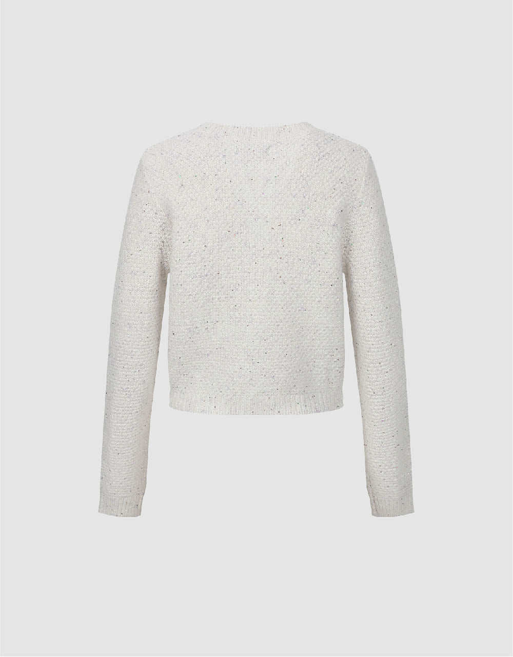 Crew Neck Knitted Cardigan With Fake Pockets