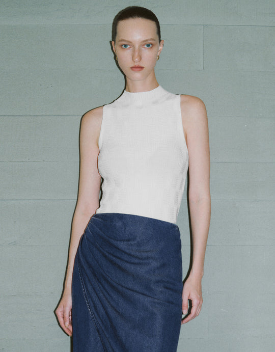 Crew Neck Knitted Tank Top