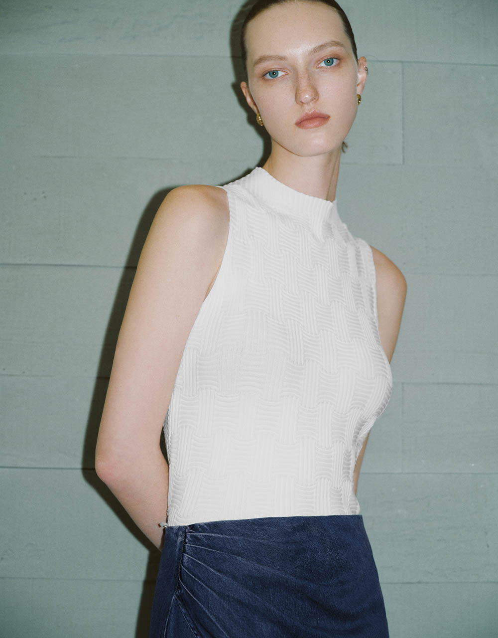 Crew Neck Knitted Tank Top