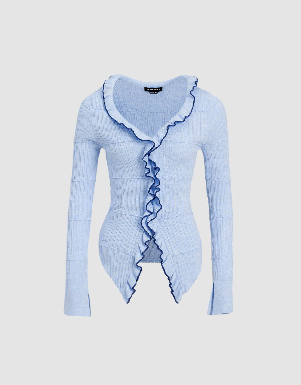 Standard Sleeve V-Neck Knitted Cardigan
