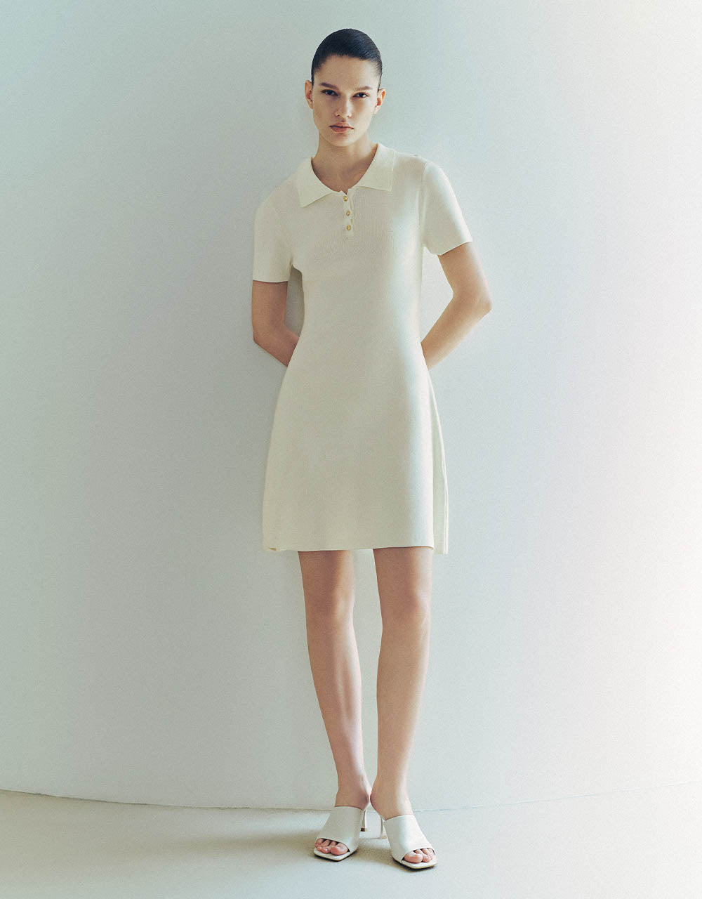 Knitted Skinny Polo Dress