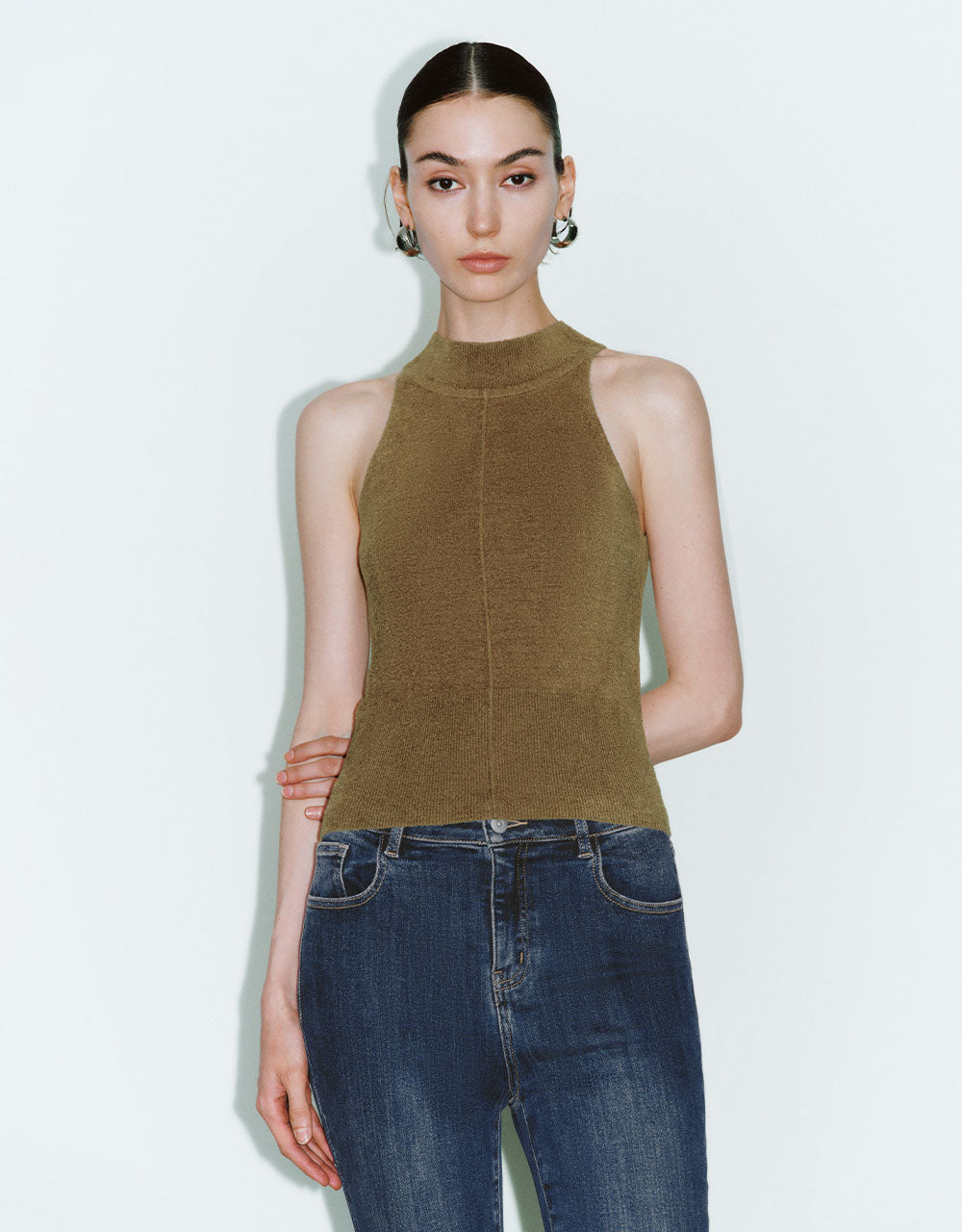 Halter Neck Knitted Tank Top