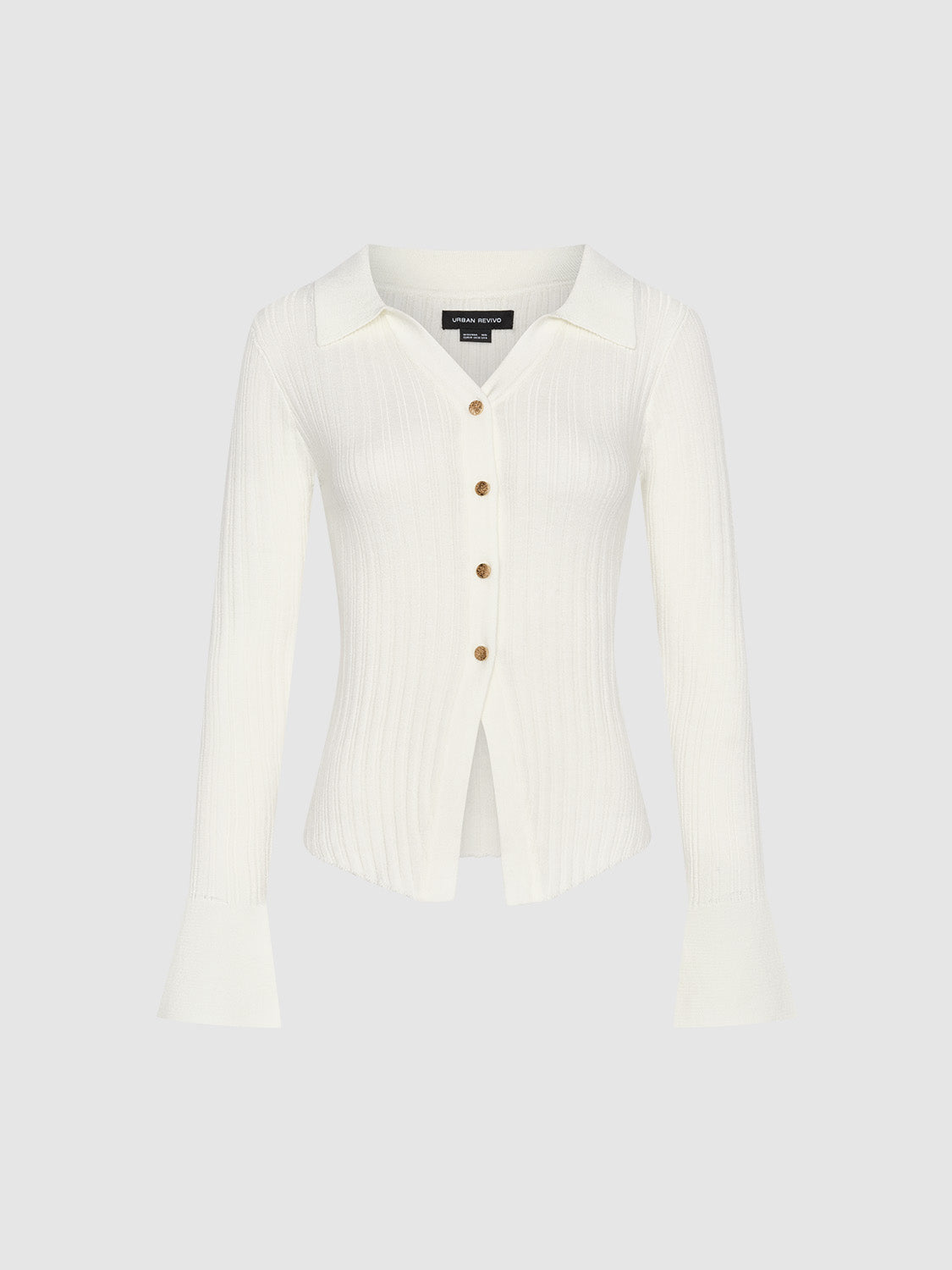 Collared Neck Skinny Knitted Cardigan