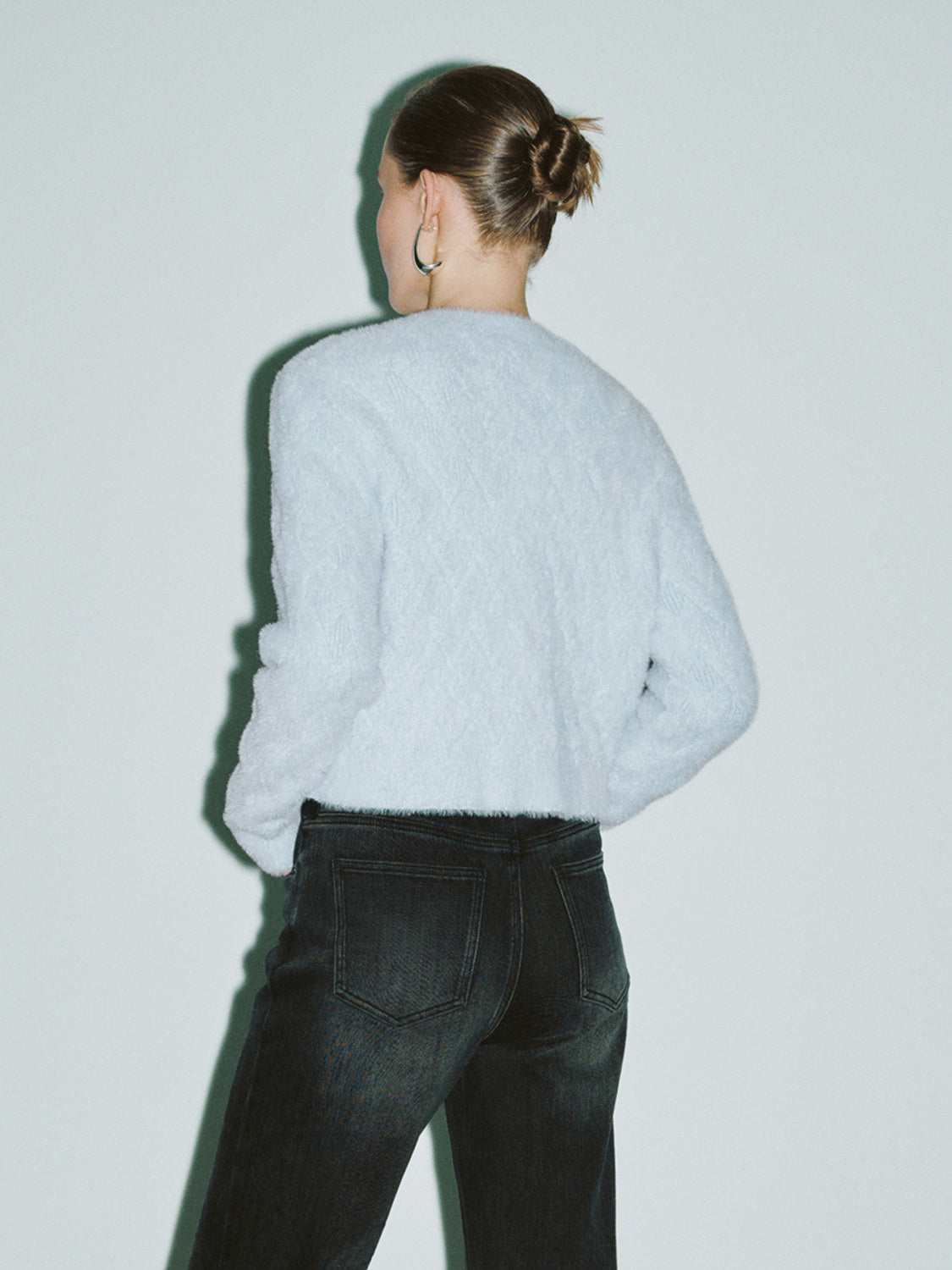Crew Neck Knitted Cardigan