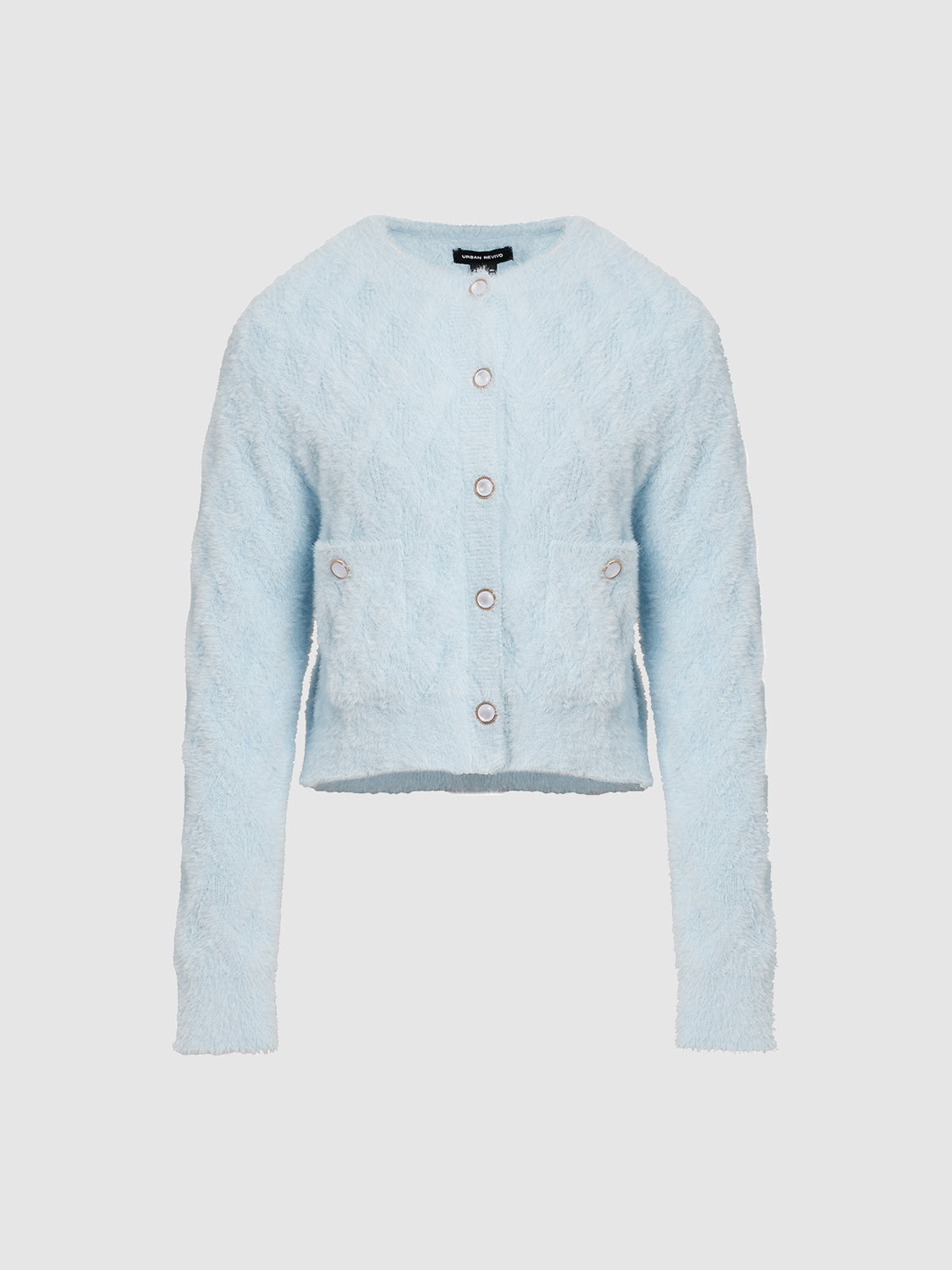 Crew Neck Knitted Cardigan