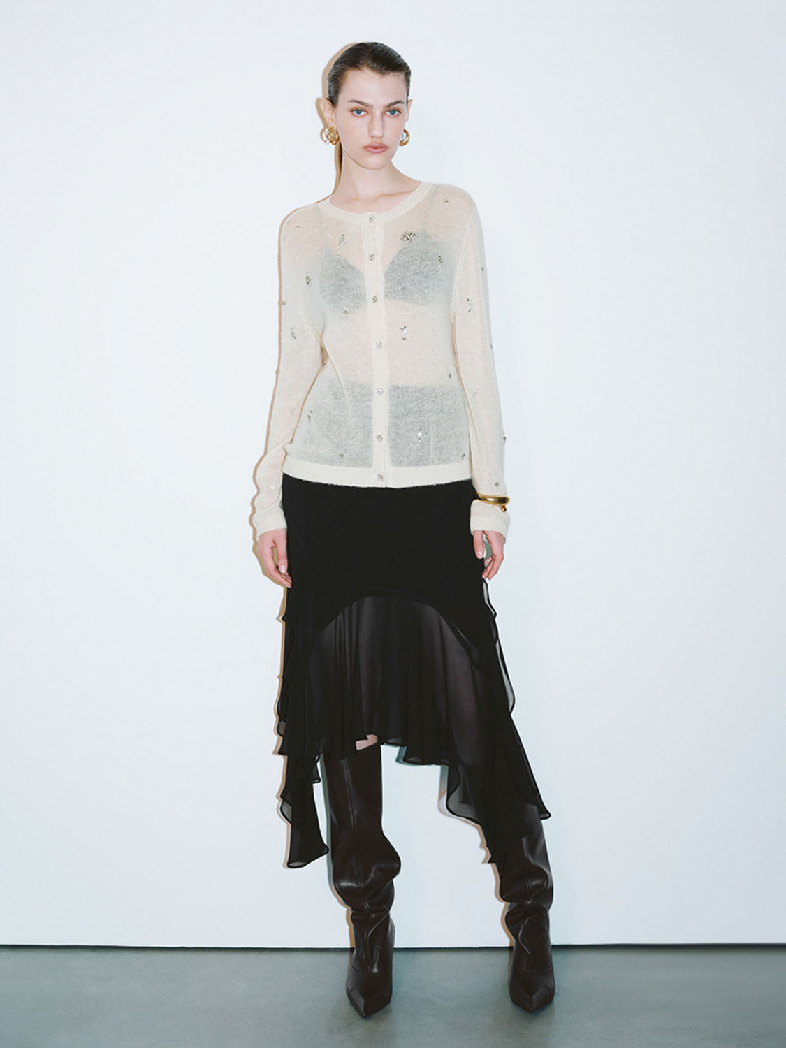 Knitted See-Through Cardigans