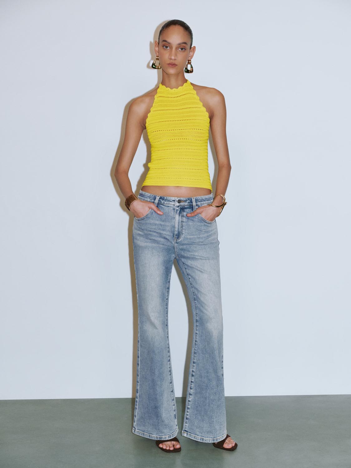 Halter Neck Knitted T-Shirts