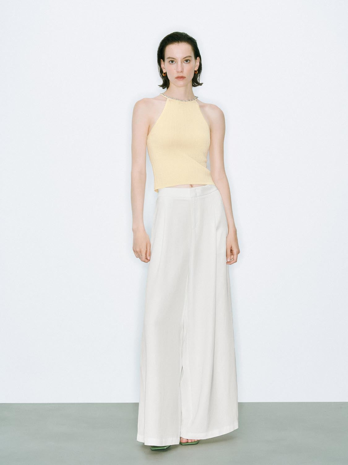 Halter Neck Knitted Tops