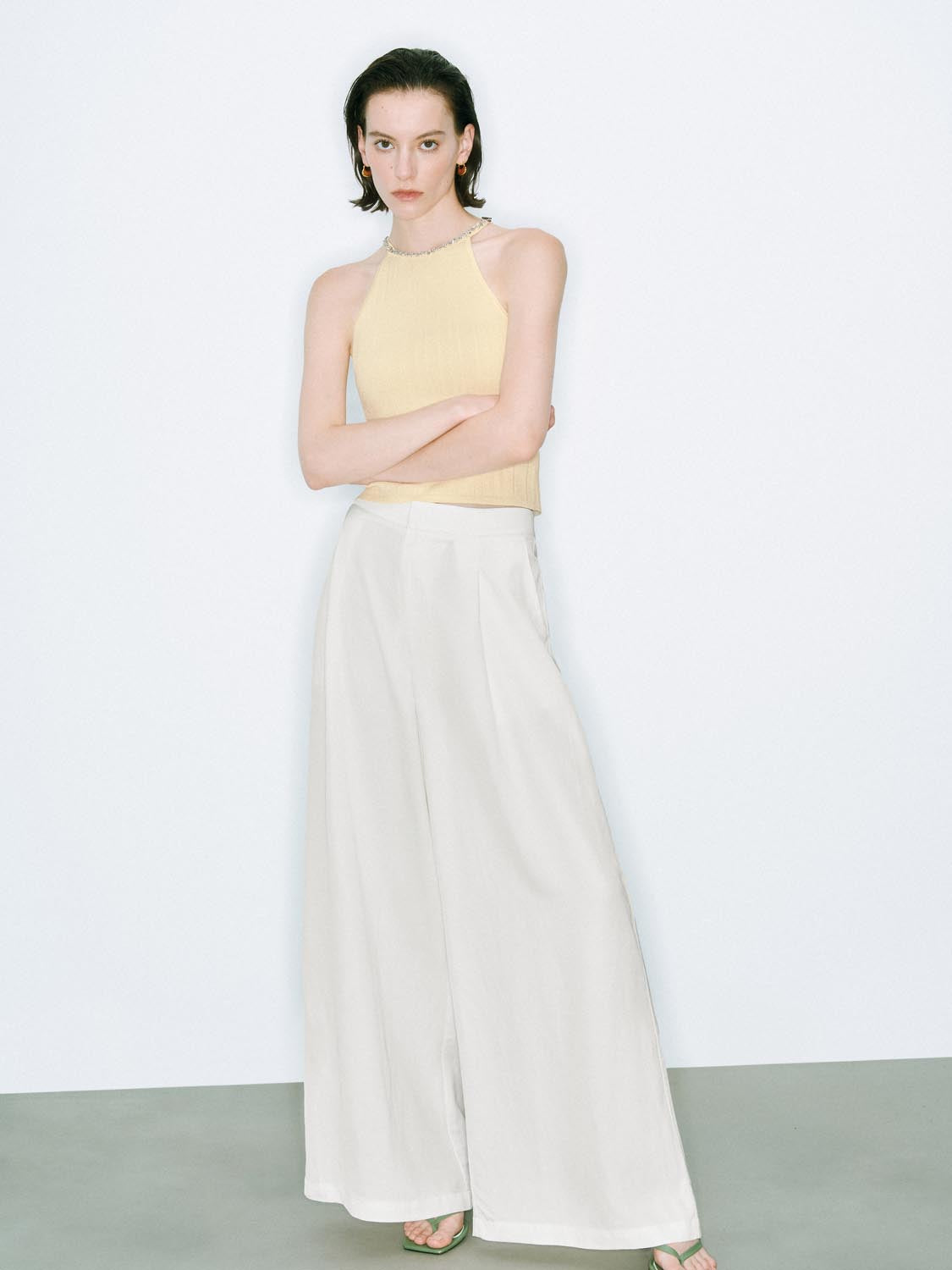 Halter Neck Knitted Tops