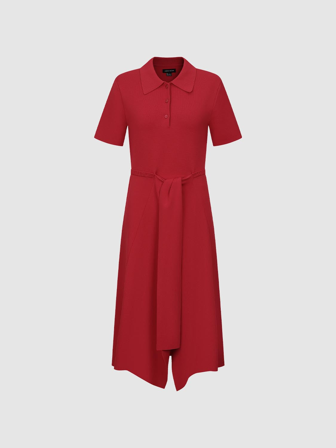 Knot-Front Knitted Polo Midi Dresses