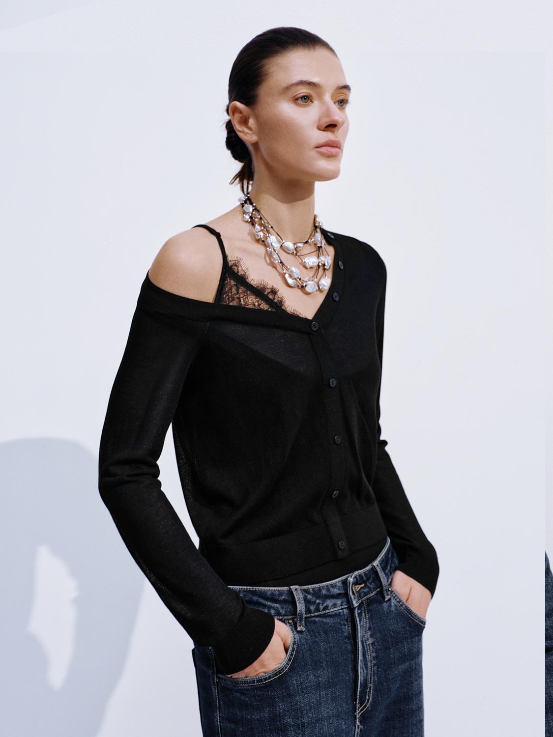 2 In 1 Button Knitted T-Shirts