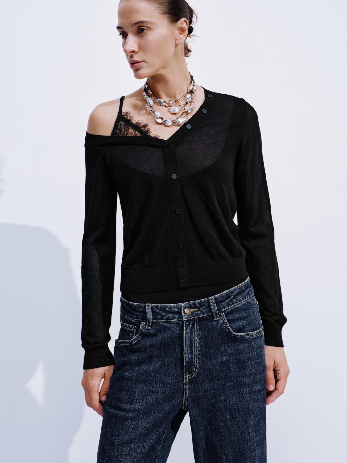 2 In 1 Button Knitted T-Shirts