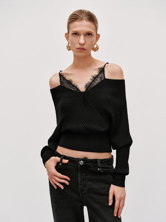 2 In 1 Lace Knitted T-Shirts