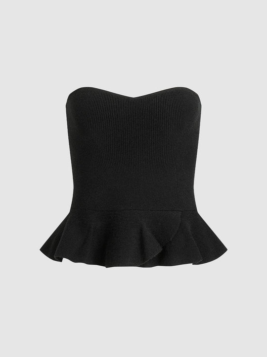 Medium Thickness Slight Stretch Peplum Top