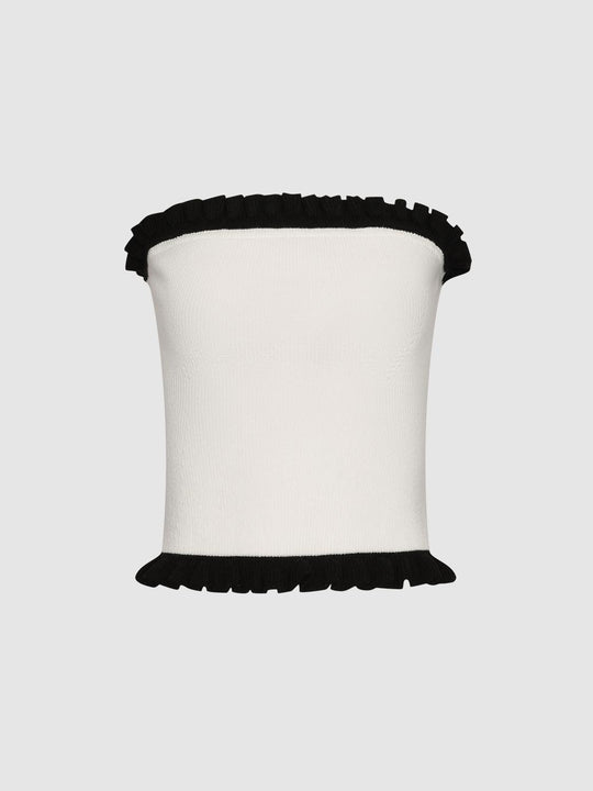 Blend Textured Ruffle Trim Pillow