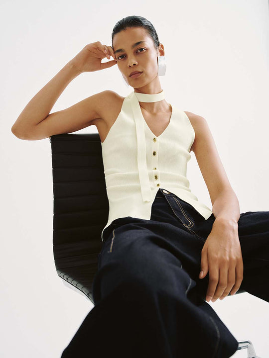 Knit Texture With Medium Thickness And Slight Stretch T-Shirt