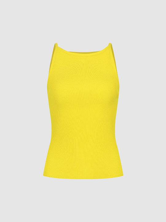 Ribbed Knit Sleeveless Tank Top
