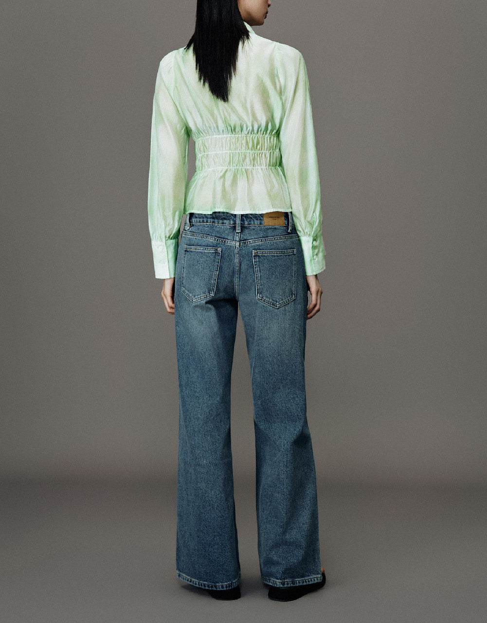 Elastic Waist Straight Blouse