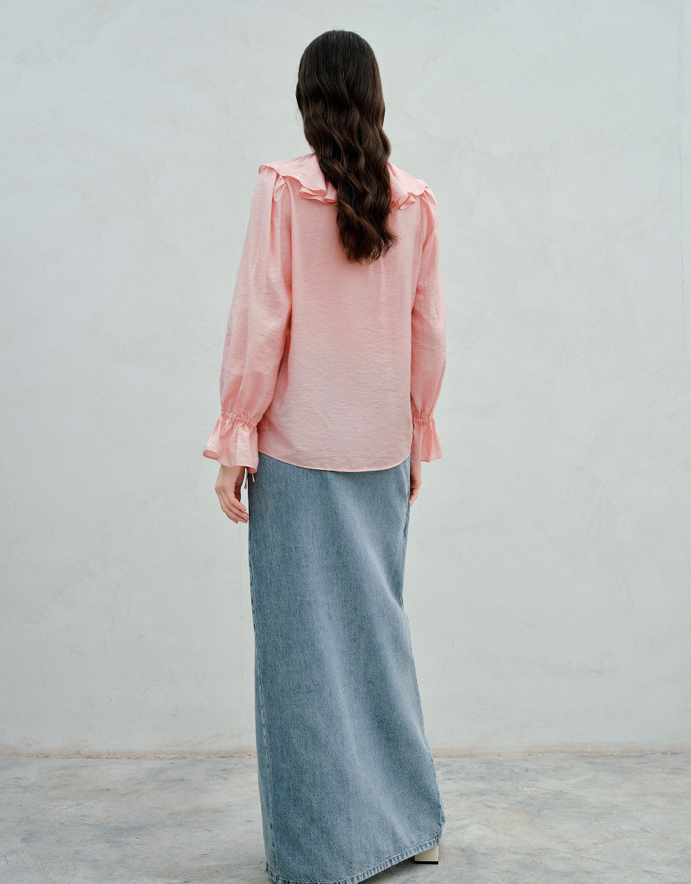 Ruffle V-Neck Blouse