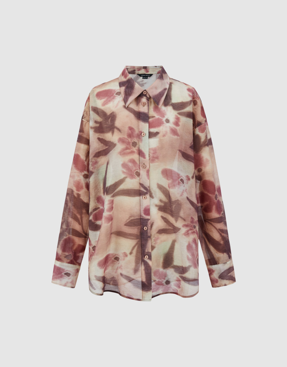 Printed Button Up Straight Shirt