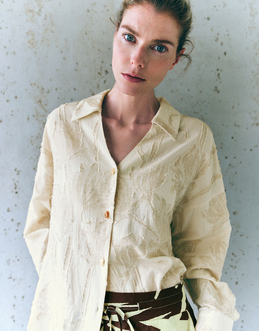 V-Neck Straight Shirt
